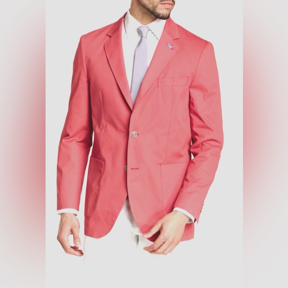 NWT TAILORBRYD Coral Modern Button Cotton Blend  Blazer Size 38R